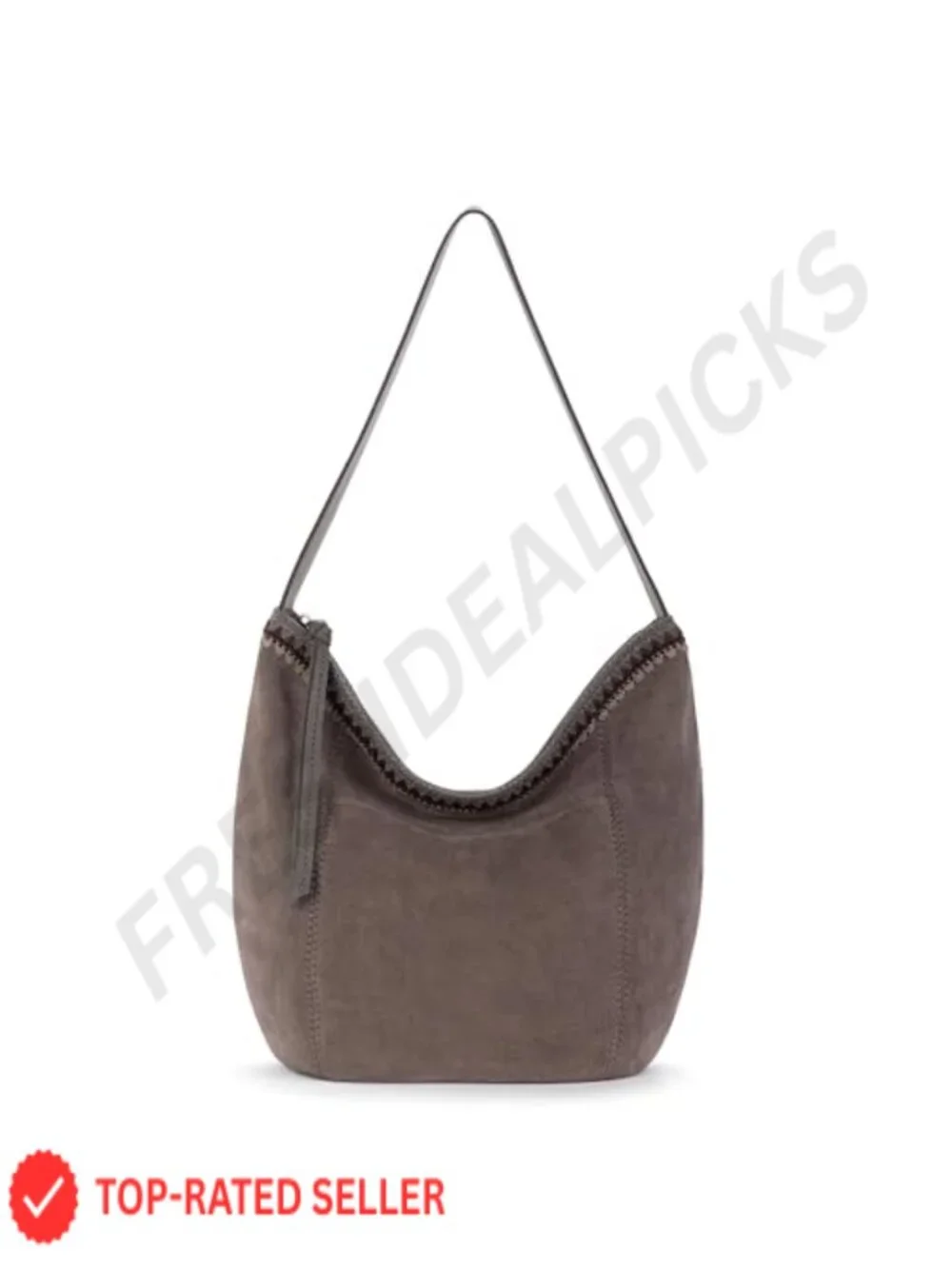 Large Slouchy Hobo Bag with Zip Pockets, Leather